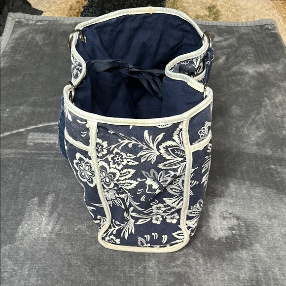Floral Blue and White Tote Bag Preloved GUC - Picture 4 of 14